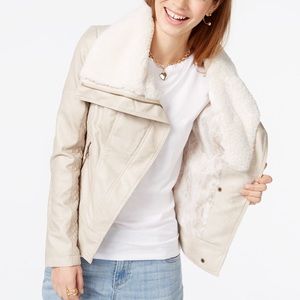 guess faux fur moto jacket